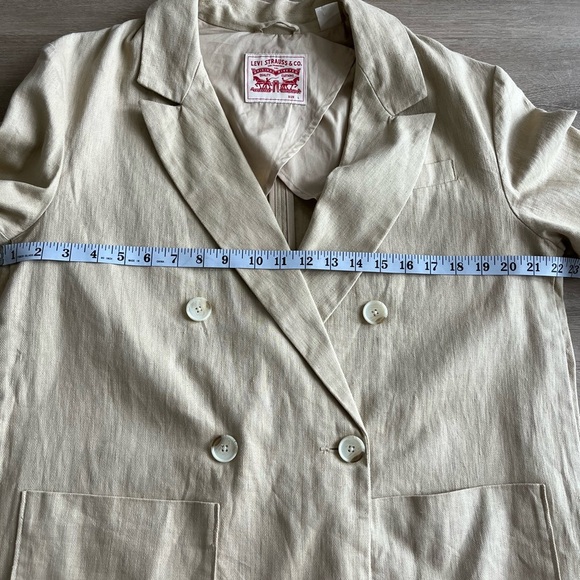 LEVI’S Alexa Blazer Linen Cotton Double-Breasted Oversized Jacket Size L - Picture 4 of 9